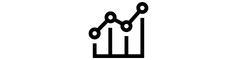 Icono de línea de gráfico con tendencia hacia arriba.